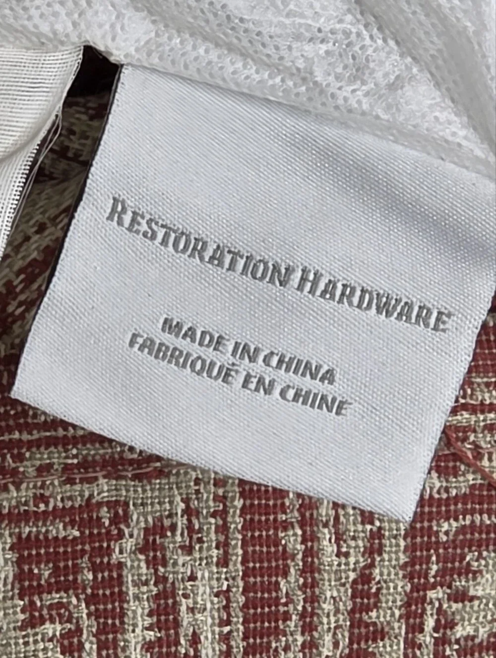 Restoration Hardware marron and Tan Scroll set of 2 Lumber pillows Inserts incl